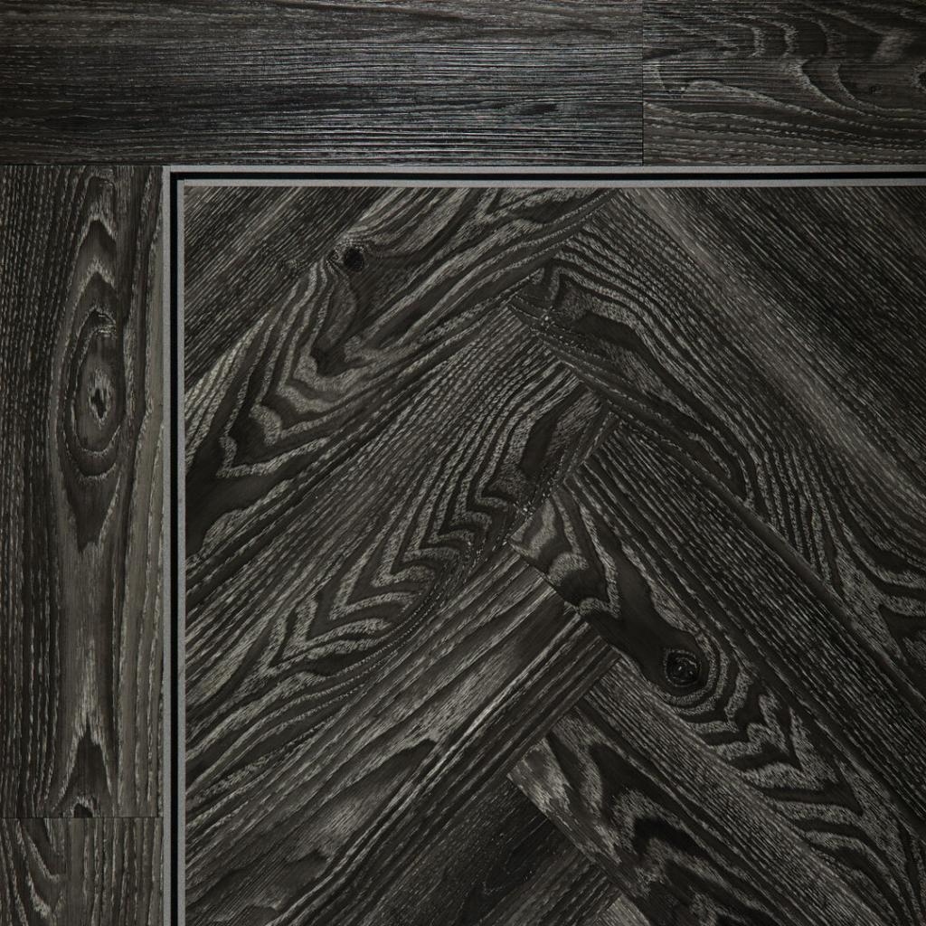 black ash herringbone flooring