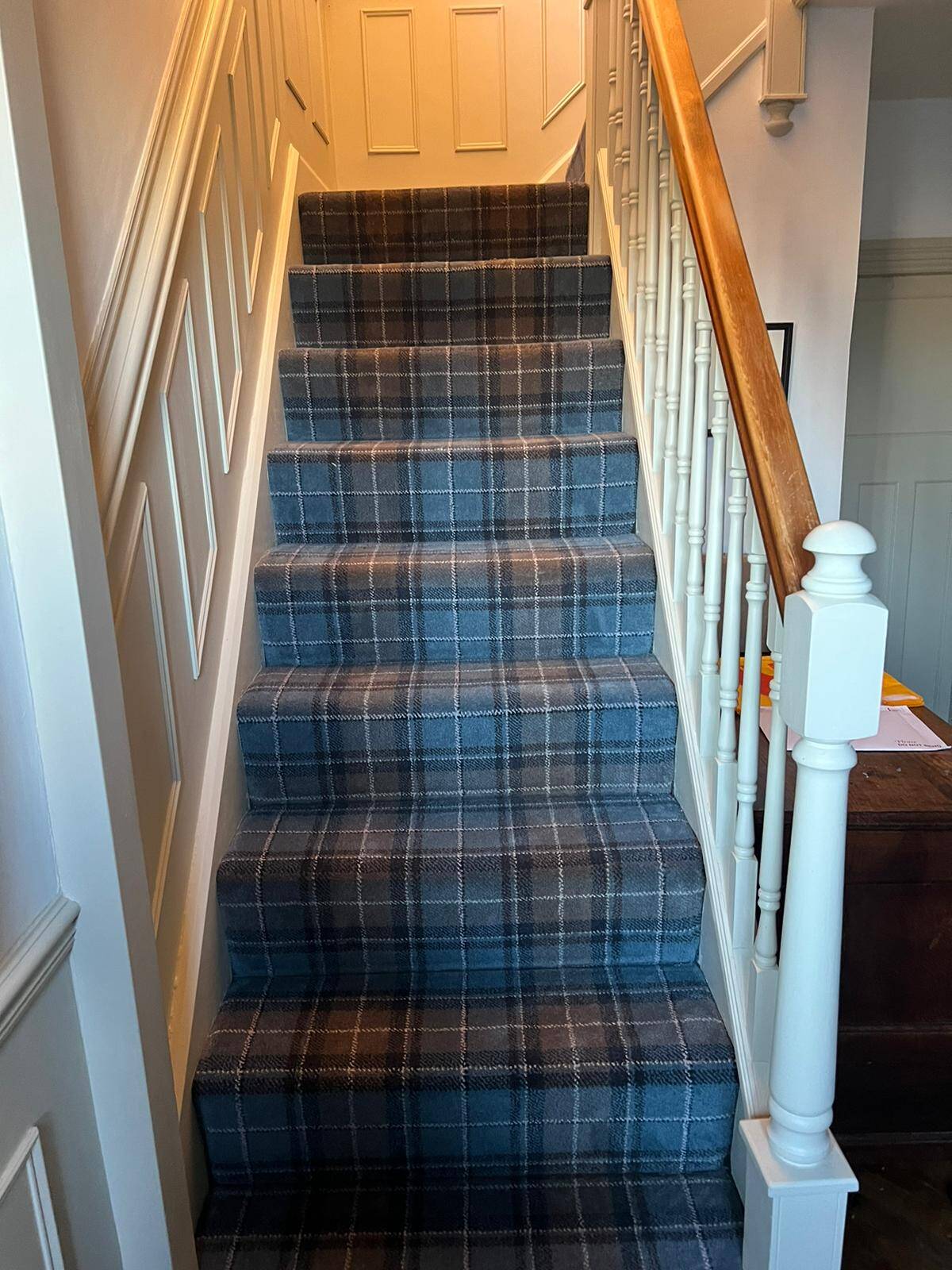 Tartan stair carpet